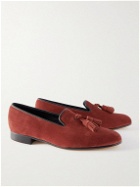 George Cleverley - Eton Suede Tasseled Loafers - Red