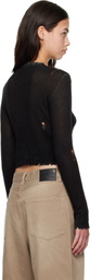 R13 SSENSE Exclusive Black Flaming Heart Baby Crewneck Sweater