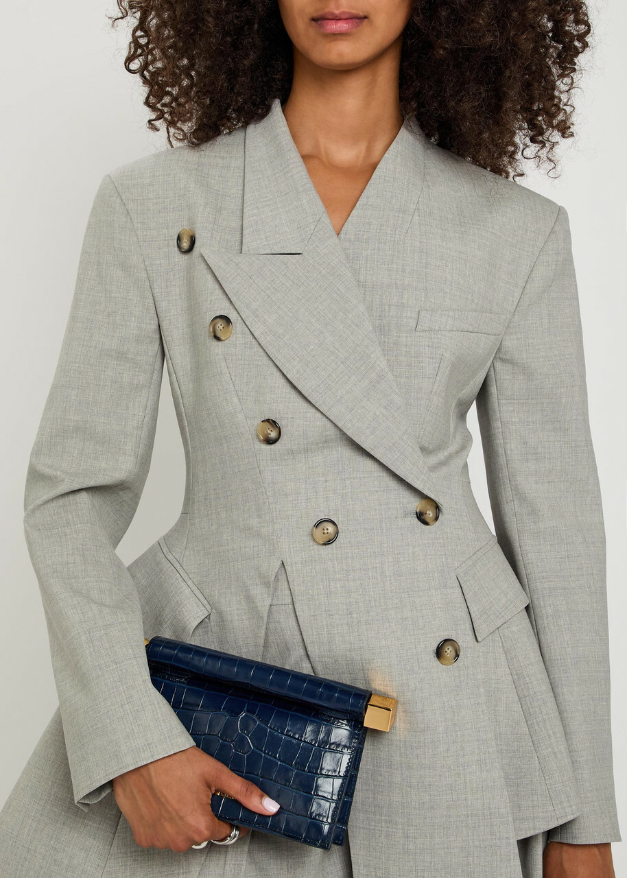 A.W.A.K.E Mode Asymmetric Double-breasted Stretch-wool Blazer No Colour