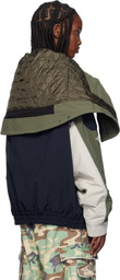 Martine Rose Khaki & Navy Reverse Sports Jacket