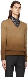 TOM FORD Brown V-Neck Ombre Sweater