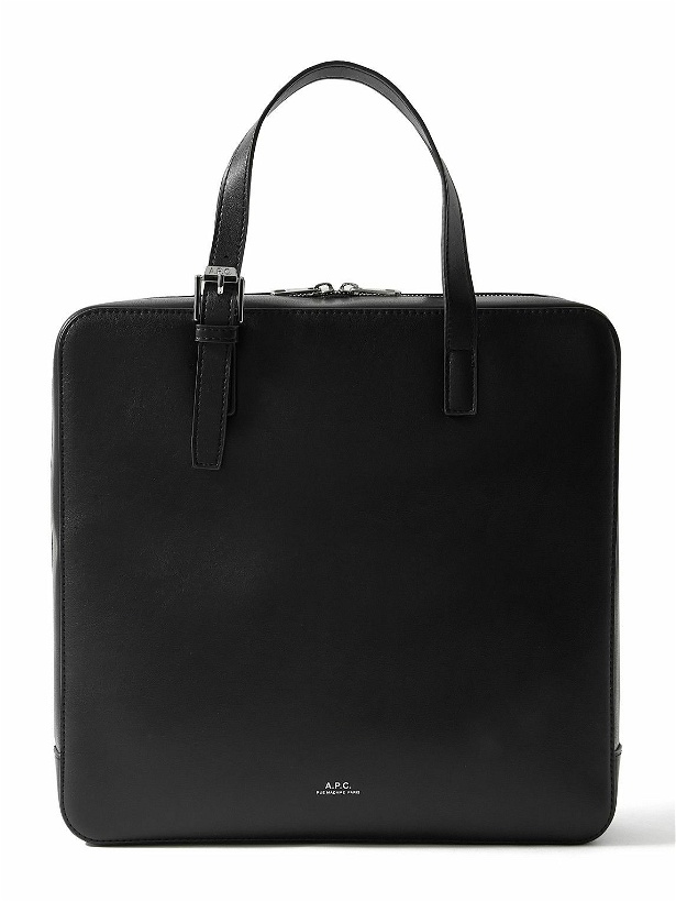 Photo: A.P.C. - Nino Logo-Print Faux-Recycled Leather Briefcase