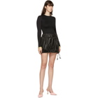 Kijun Black Faux-Leather Pumpkin Miniskirt