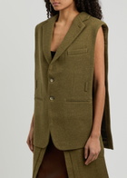 Bettter Andes Sleeveless Wool Cape Khaki