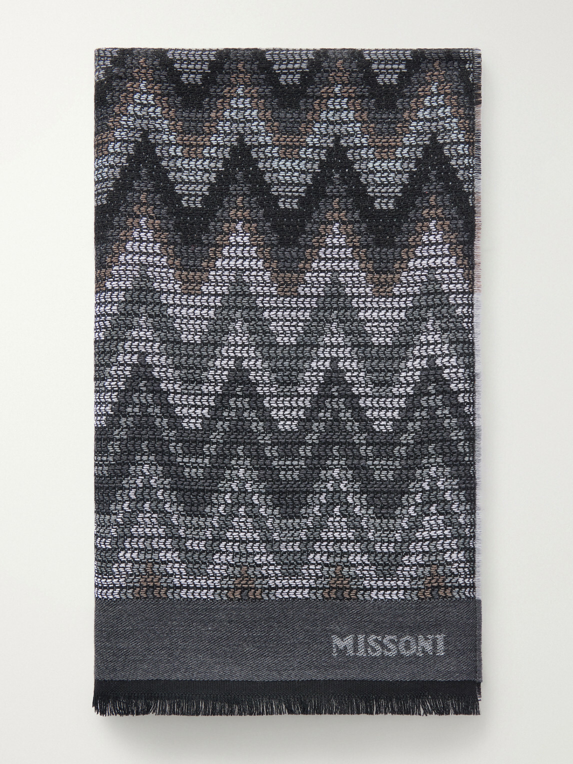 Missoni - Striped Crochet-Knit Wool Scarf - Gray