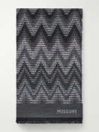 Missoni - Striped Crochet-Knit Wool Scarf - Gray