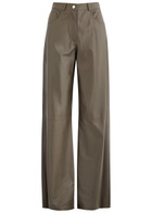 Arma Catania Wide-leg Leather Trousers Dark Brown