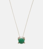 Yvonne Léon Crabe Coquillage 9kt gold pendant necklace with malachite and diamonds