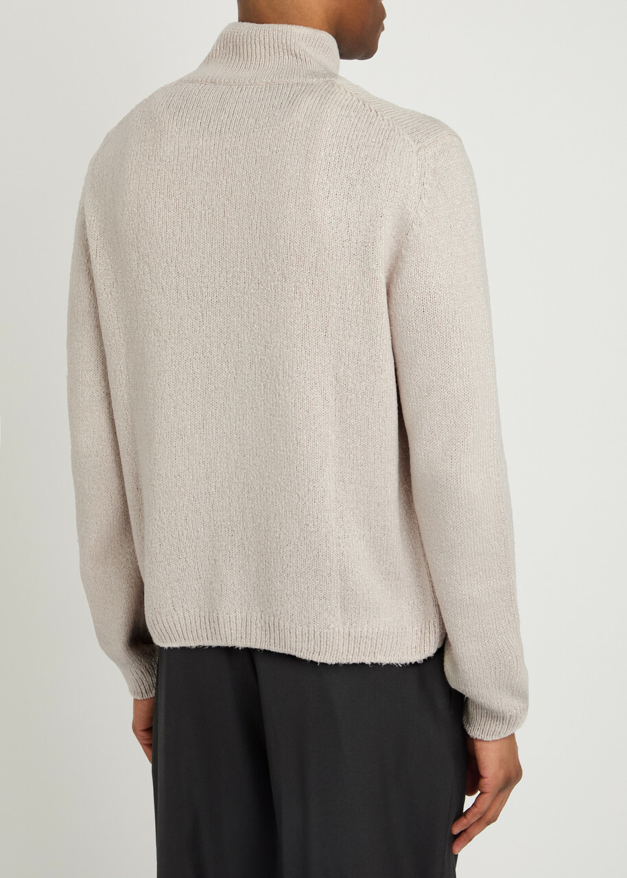 Our Legacy Float Funnel Ribbed Silk-knit Jumper Off White Our Legacy