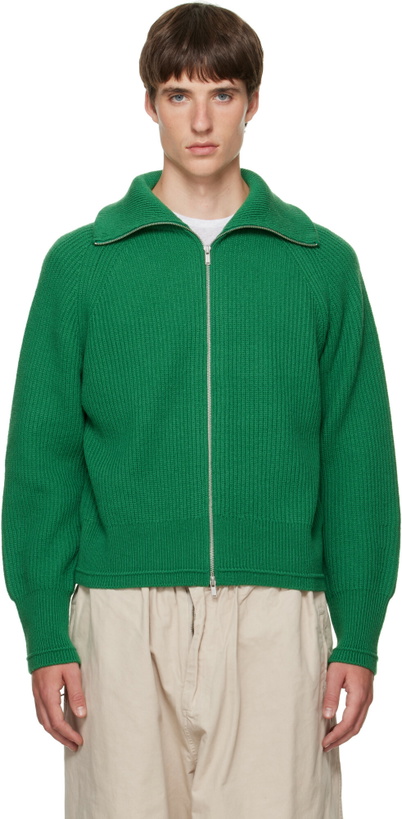 Photo: Entire Studios Green Blimp Full Zip Sweater
