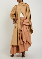 Chloe Scarf-effect Cotton-poplin Trench Coat Beige