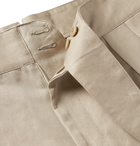 Zanella - Normon Tapered Pleated Cotton and Linen-Blend Trousers - Neutrals