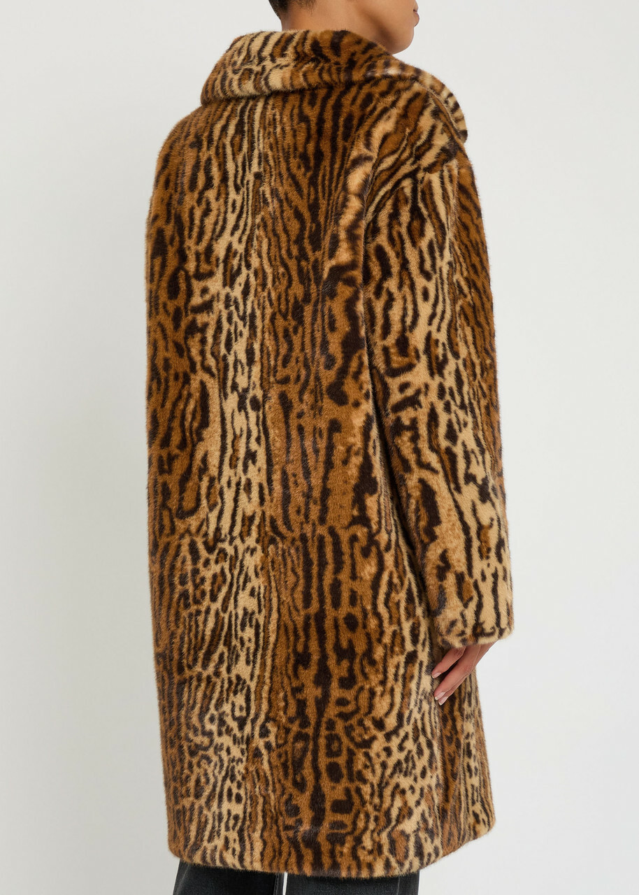 Stand Studio Camille Cocoon Leopard-print Faux fur Coat