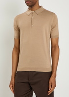 John Smedley Macloud Merino Wool Polo Shirt Beige