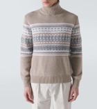 Zegna Intarsia cashmere turtleneck sweater