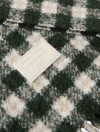 Acne Studios - Fringed Logo-Appliquéd Leather-Trimmed Knitted Scarf