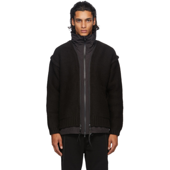 The Viridi-anne Black Wool Insert Cardigan The Viridi-anne