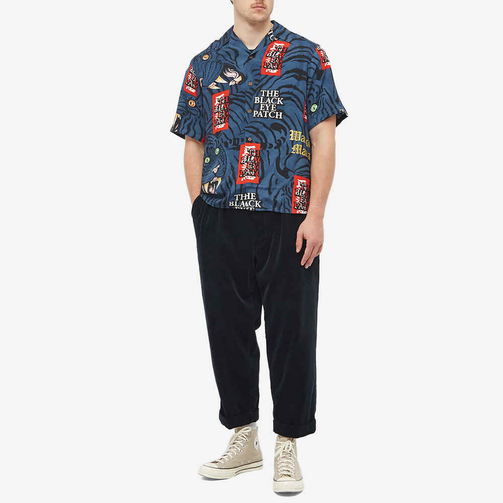 Wacko Maria x BlackEyePatch Short Sleeve Hawaiian Shirt in Navy