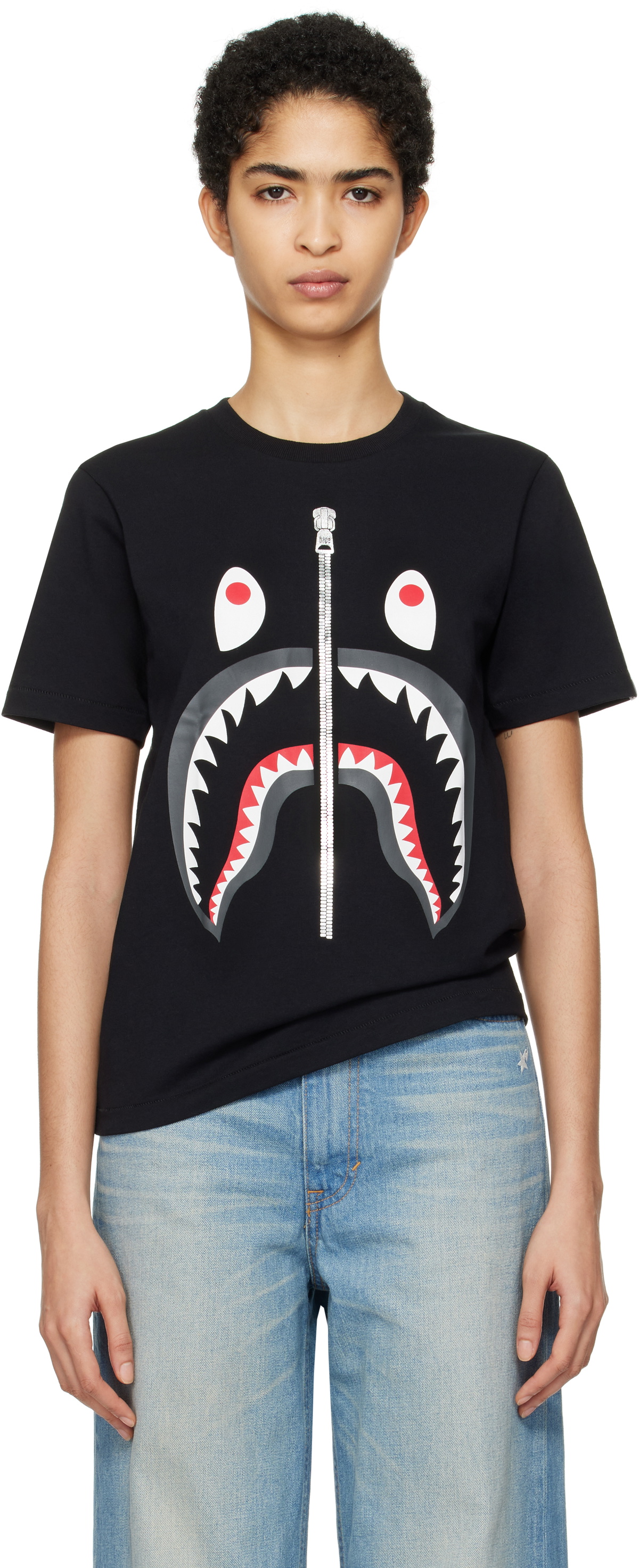 BAPE Black Shark T shirt SSENSE