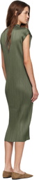 PLEATS PLEASE ISSEY MIYAKE Green June Monthly Colors Maxi Dress