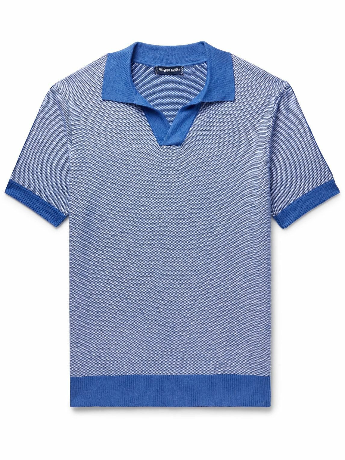 Frescobol Carioca - Rino Birdseye Cotton and Silk-Blend Polo Shirt - Blue  Frescobol Carioca