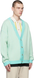 King & Tuckfield Blue & Off-White Striped Cardigan