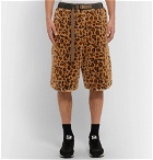 Sacai - Wide-Leg Leopard-Print Faux Fur Shorts - Beige