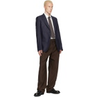 MM6 Maison Margiela Brown Pleated Cotton Wool Trousers