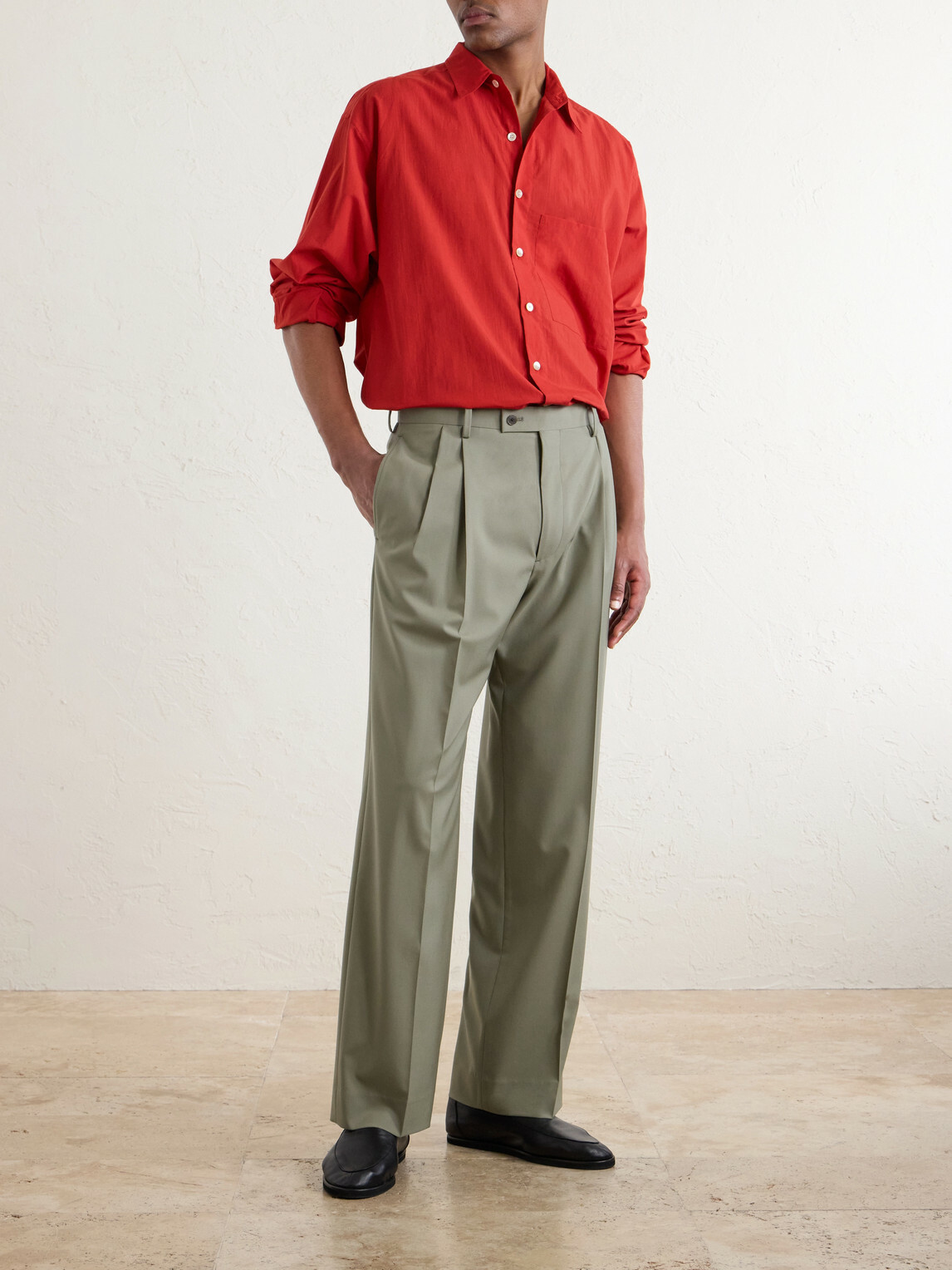 Auralee - Ultra Fine Tropical Wool Trousers - Green