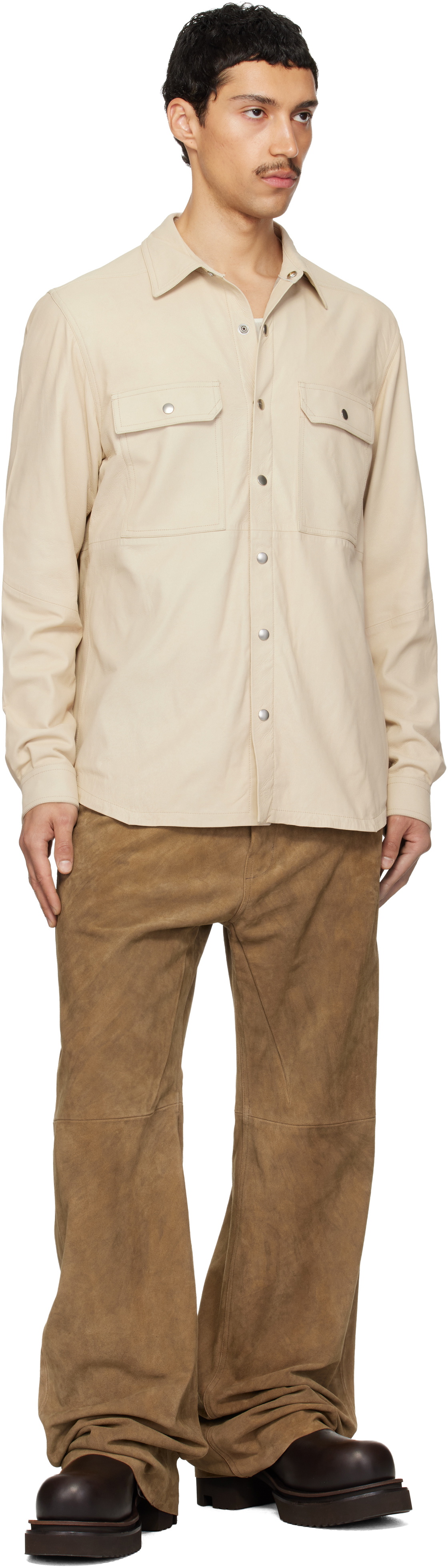 Rick Owens Beige Temple Outershirt