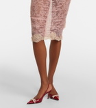 Valentino Floral sheer lace midi skirt