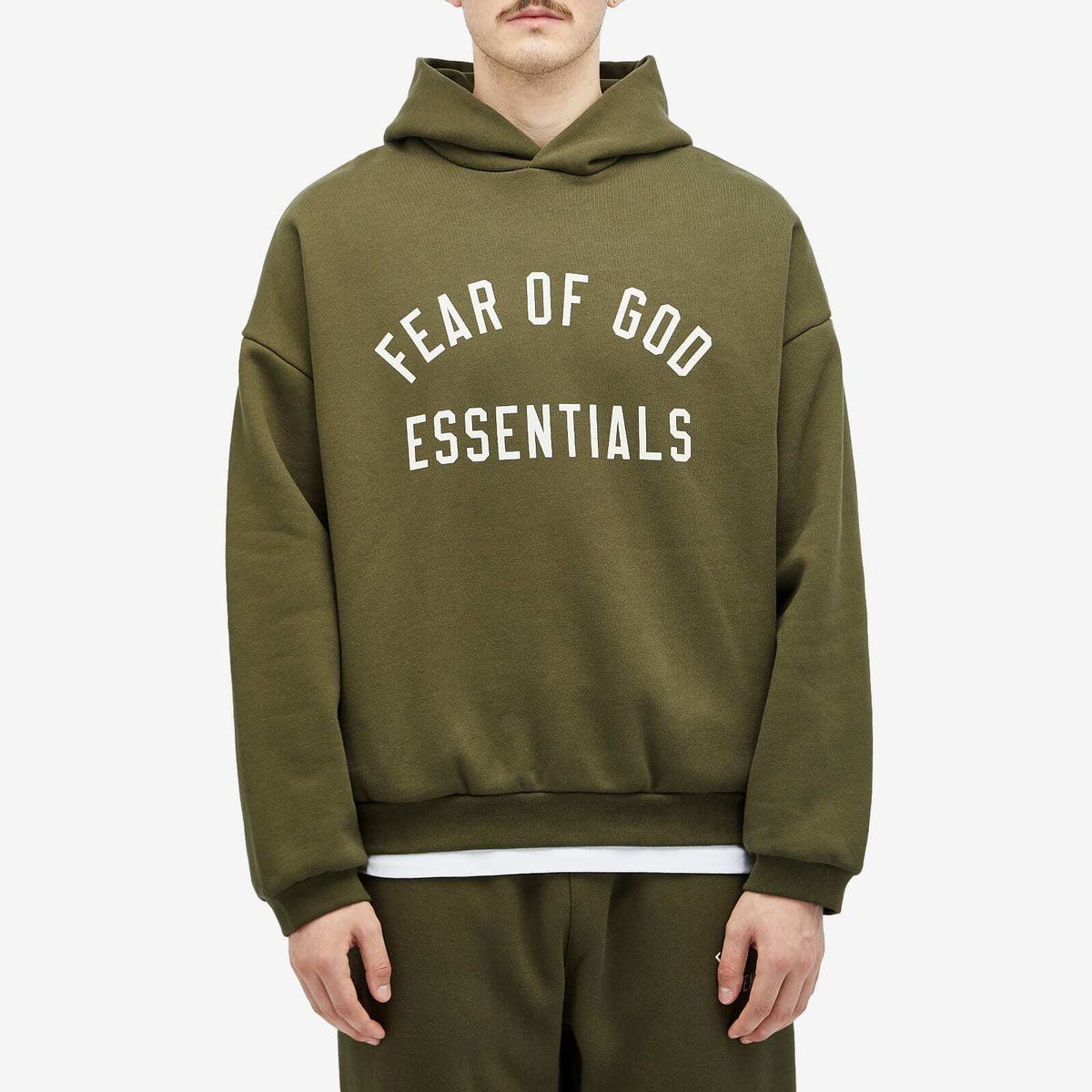 【FOG Essentials】Military Fleece Hoodie Fear of God ESSENTIALS Men's Fleece Hoodie in Military Fear