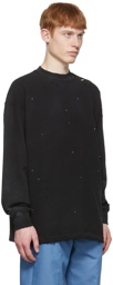We11done Black Cotton Sweatshirt