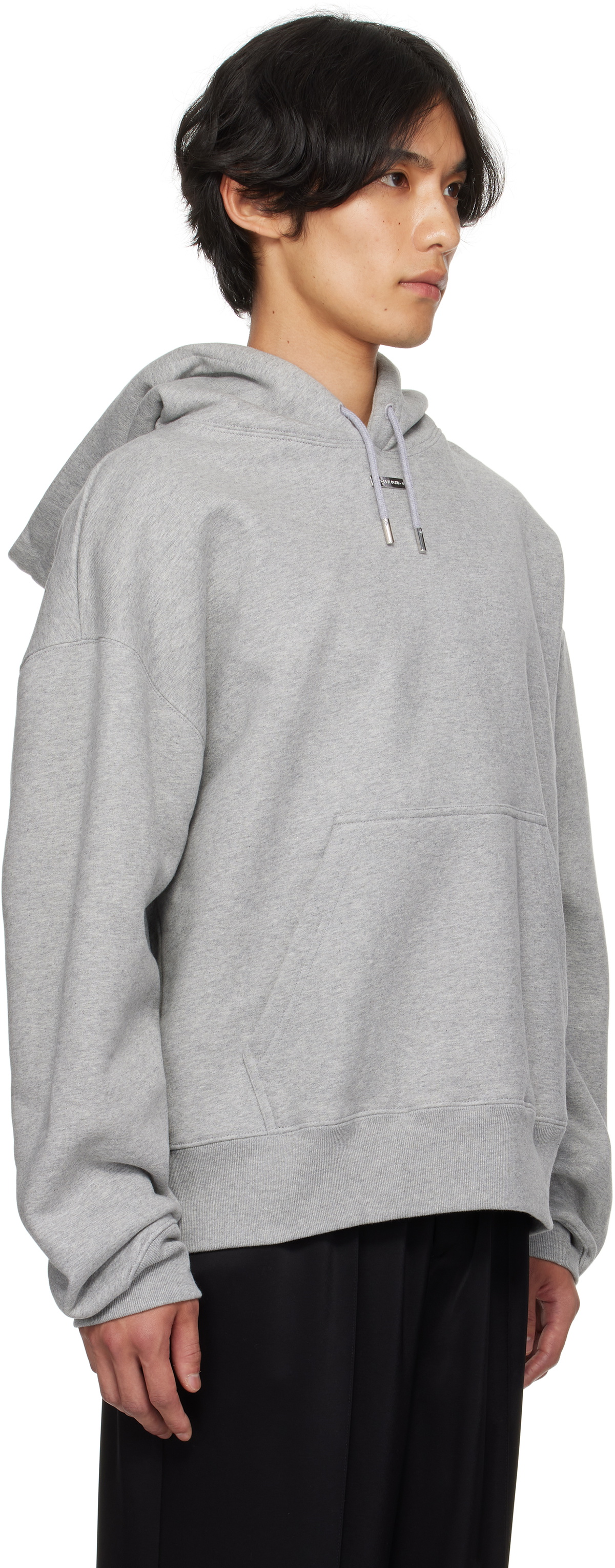 Mugler Gray Logo Hoodie