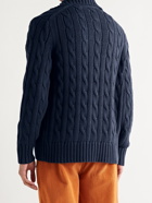ALEX MILL - Cable-Knit Cotton Cardigan - Blue
