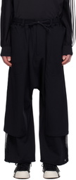 Y-3 Black 3-Stripes Openhem TP Sweatpants
