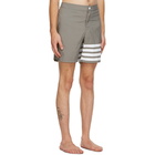 Thom Browne Grey 4-Bar Swim Shorts