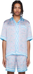 Casablanca Blue Silk Shirt