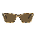 Saint Laurent Off-White and Brown Leopard SL 402 Sunglasses