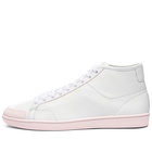 Saint Laurent Men's SL-39 Mid Top Sneakers in White/Rose