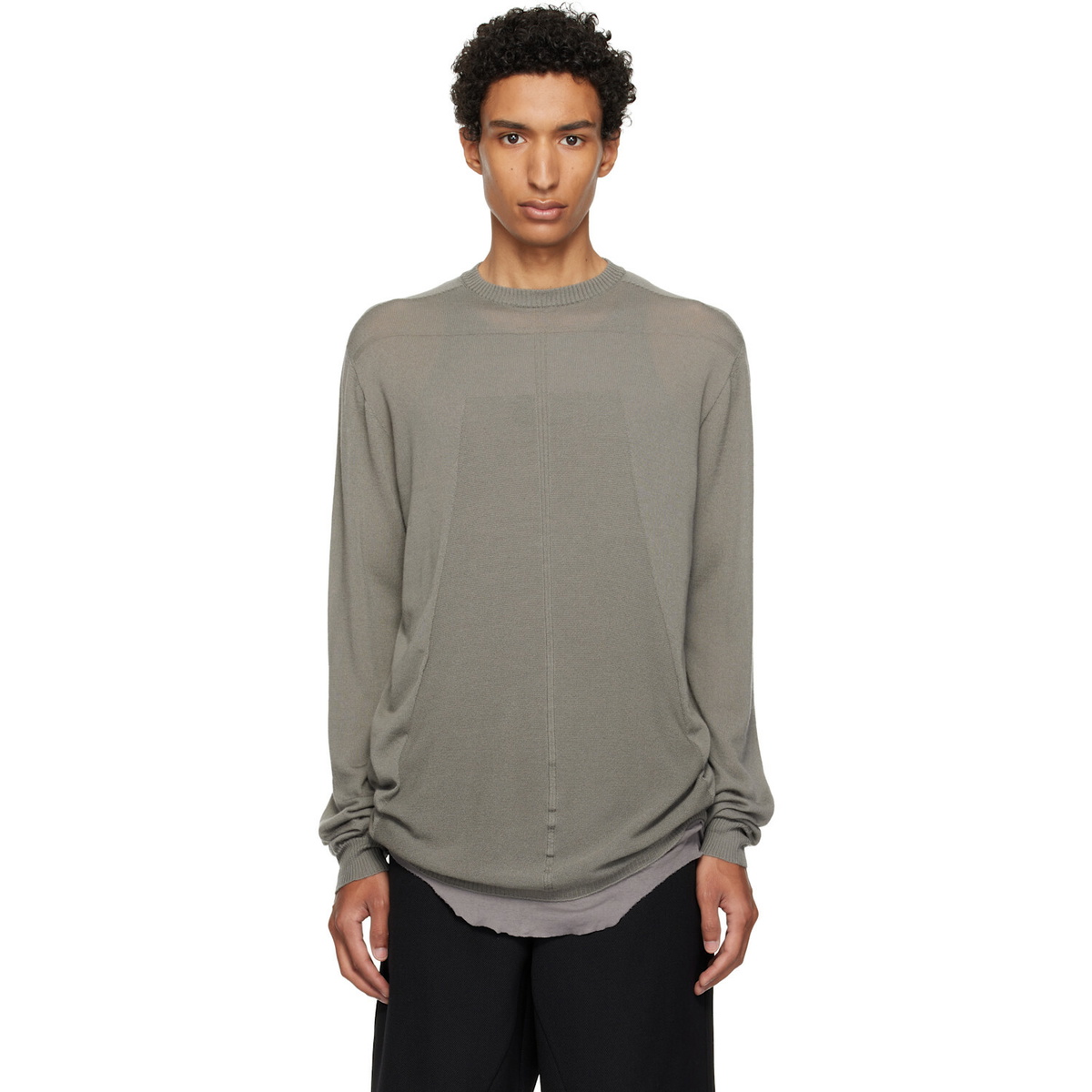 Rick Owens Taupe Tower Oversized Level Sweater