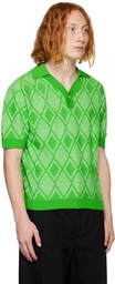 King & Tuckfield Green Jacquard Polo