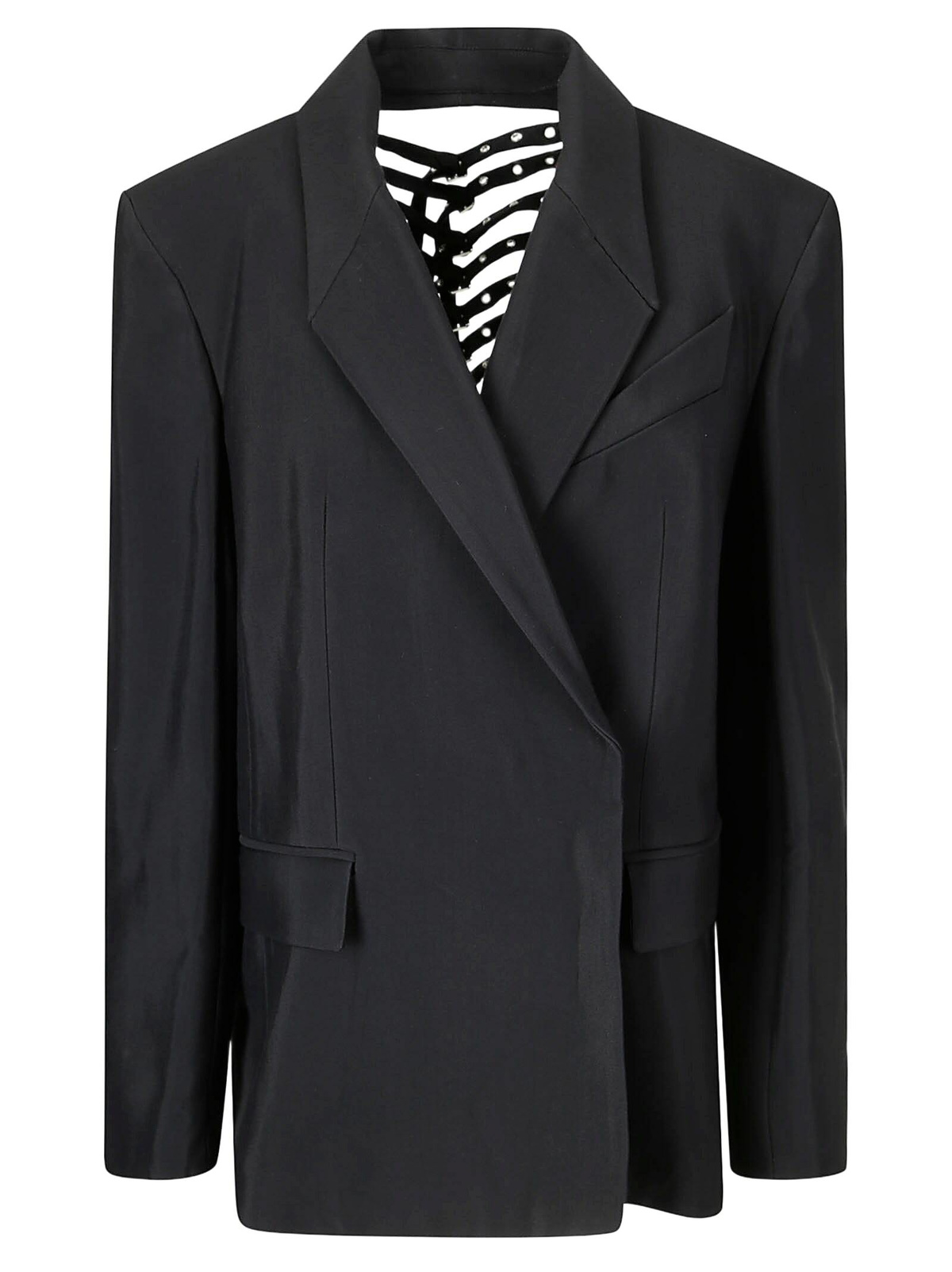 【関税込み】Mugler ブラック Sculptured Scuba ジャケット Mugler Black Sculptured Scuba Jacket Mugler