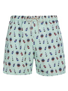 MC2 Saint Barth Man Lightweight Fabric Swim-shorts Lighting Micro Fantasy With Watches And Drinks Print