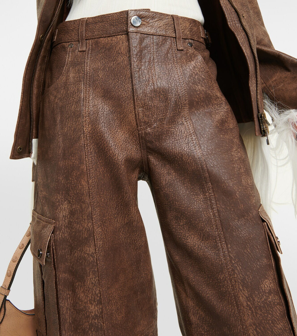 Dodo Bar Or Arianna leather cargo pants