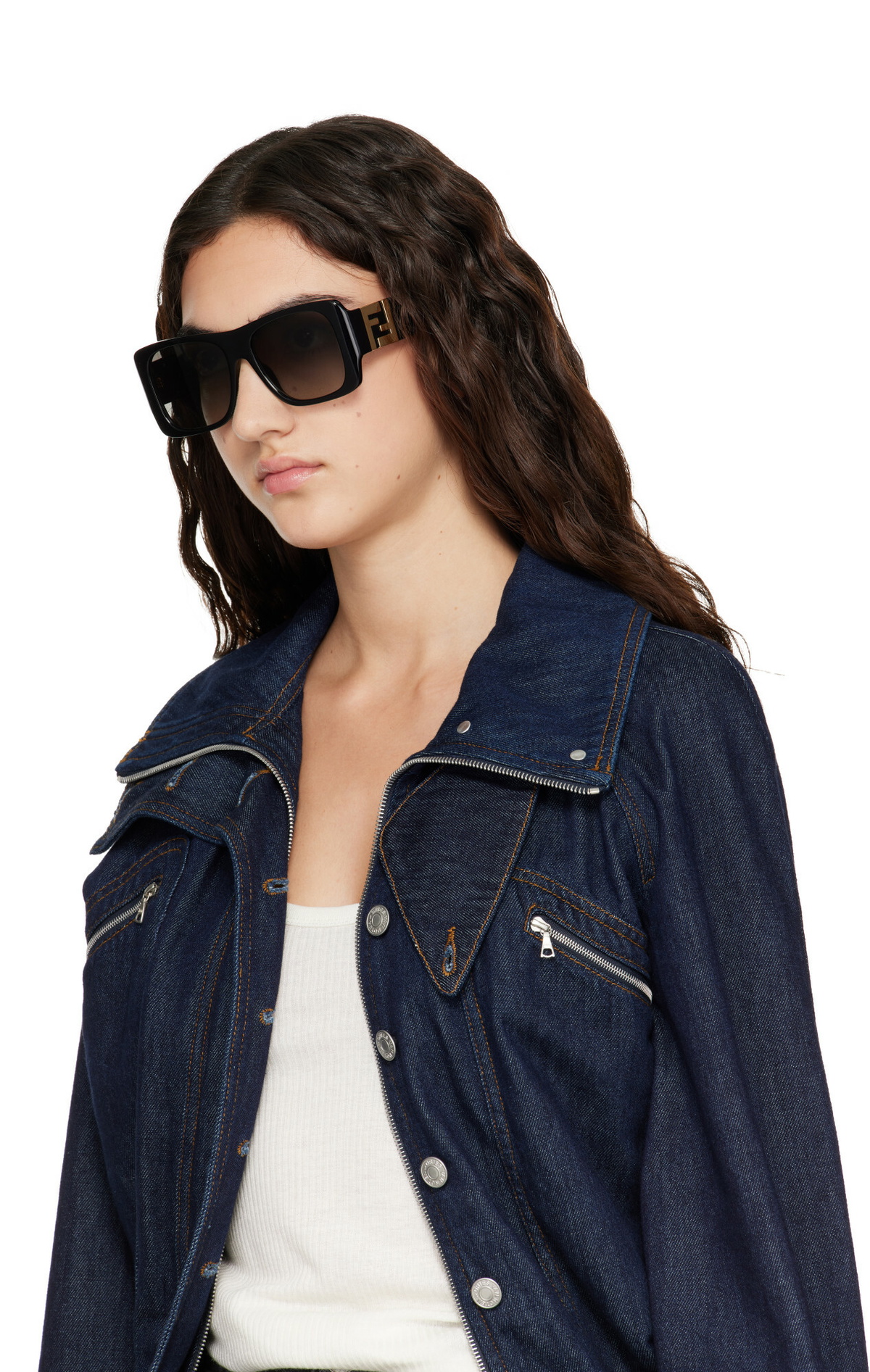 Fendi Black 'Forever Fendi' Square Sunglasses