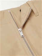 Jil Sander - Belted Tapered Pleated Cotton-Canvas Trousers - Neutrals