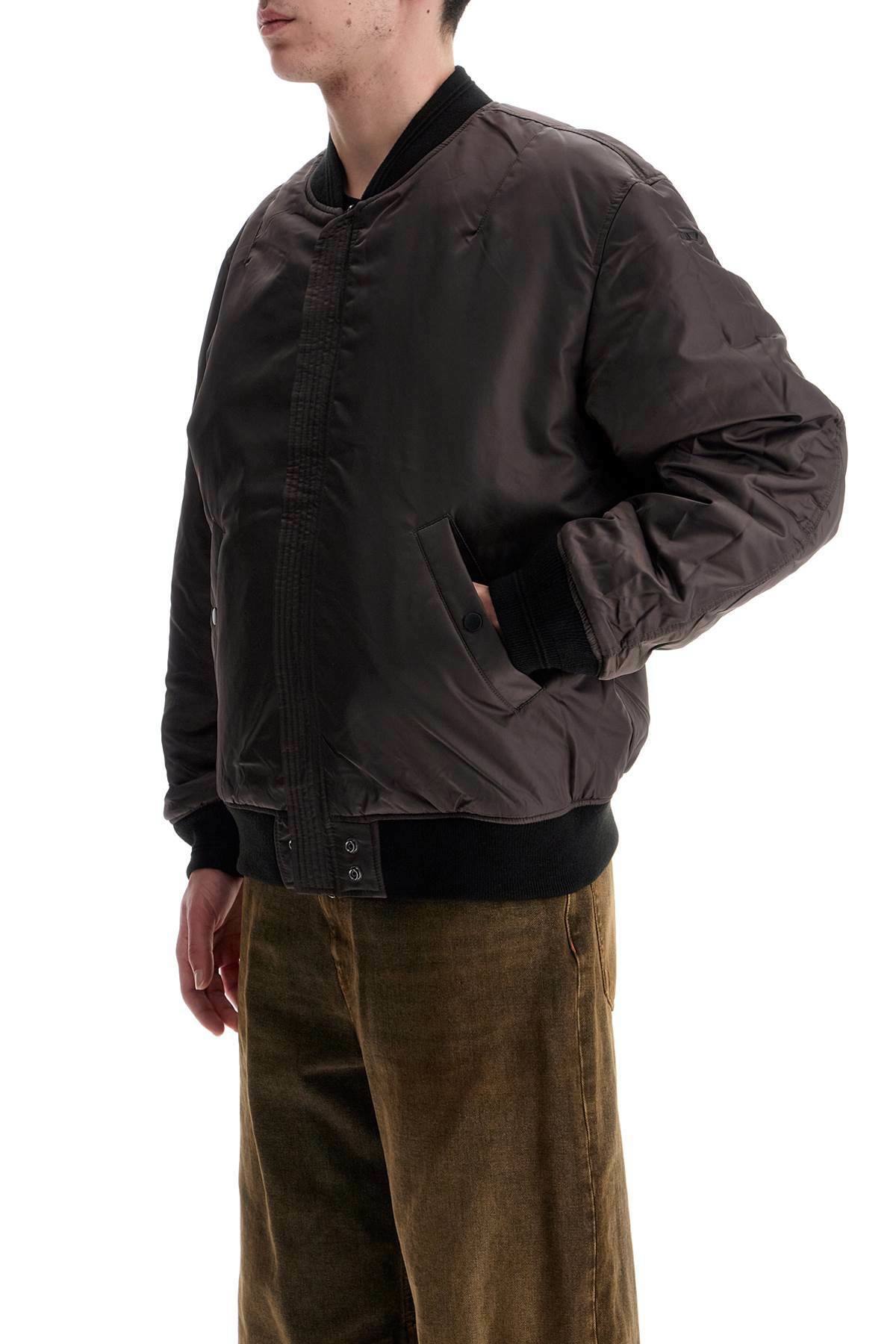 DIESEL classic black nylon bomber jacket with zip and side pockets