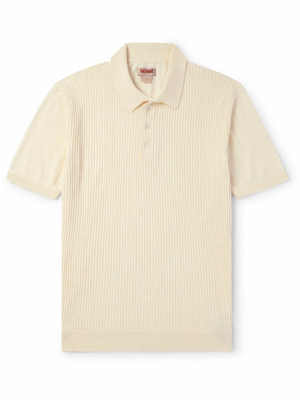 Photo: Baracuta - Ribbed Cotton Polo Shirt - Yellow