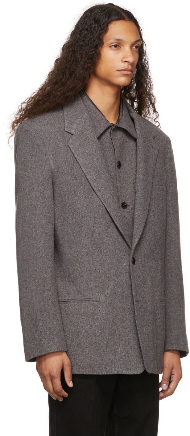 Lemaire Grey Wool Boxy Blazer Lemaire